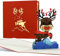 Witzige Weihnachtskarte mit 3D Rentier Pop up, niedliche Grußkarte, süße Geschenkidee für z.B. ein Geldgeschenk, W33