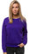OZONEE Damen Sweatshirt Pullover Langarm Farbvarianten Oversized Langarmshirt Pulli ohne Kapuze Baumwolle Baumwollmischung Classic Basic Rundhals-Ausschnitt Sport JS/W01 VIOLETT S