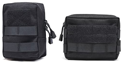 Azarxis Molle Tactical Pouch, Multi-Purpose Military Admin EDC Utility Pouch Backpack Accessories Gadget Tool Gear Organizer for Outdoor Hiking Camping Hunting Cycling Trekking Climbing (Black)