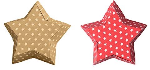 Demmler Weihnachts Backset mit weißen Sternen - 2er Sternenbackform Set in Rot & Gold - 20 Stück - Made in Germany