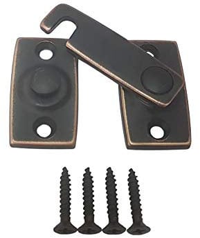 QCAA Solid Brass Shutter Bar/Door Latch, 7/8 x 2-3/32, Edged Classic Bronze, 1 Pack, Made in Taiwan