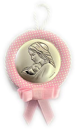 Medallón para cuna de bebé con placa de plata