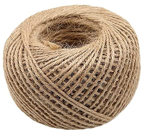 ANCLLO Cuerda de yute natural de 100 metros, 2 mm, 3 capas, para envolver regalos, cuerda de jardín para manualidades y aplicaciones de jardinería