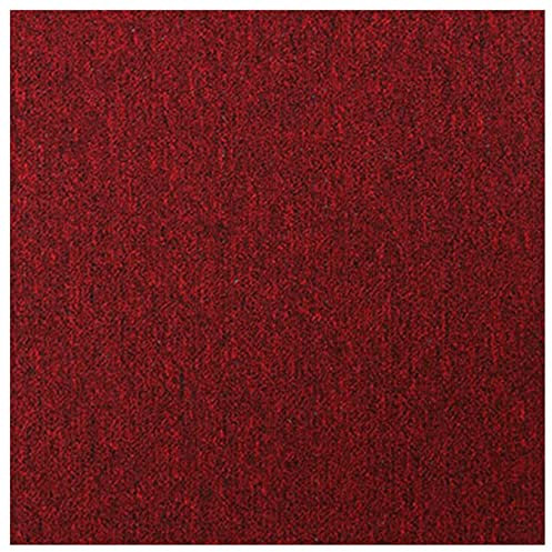Yesuitme Teppichfliesen 20 Stück - 5m², 50x50cm Selbstliegend Teppichboden, Rutschfest Strapazierfähiger Kurzflor Teppich für Büro Wohnzimmer Balkon Auto(Farbe:Rot)