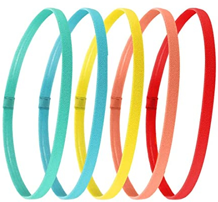 MenYiYDS - 5 Pcs Elastic Sports Headband Thickened Non-Slip Male Female Headband
