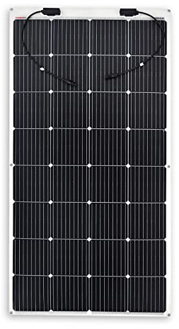 Enjoy Solar ETFE Marine 200W 12V Panneau solaire semi-flexible Panneau solaire photovoltaïque, PERC 166 * 166mm cellules solaires avec 9 busbars, idéal pour les camping-cars, yachts et bateaux.