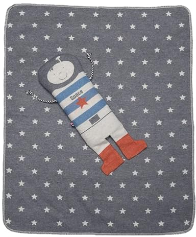 David Fussenegger Babydecke Juwel in der Puppe 'Astronaut' 70 x 90 cm Filz Mélé - Grau