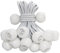HomWanna Bungee Balls Cords 25Pcs - 4 inch White Flag Bungees Ties, Heavy Duty Tarp Banner Marquee Canopy Elastic Tie Down Straps for Telescopic Flag Pole Camping Tent Tarpaulin Cargo, UV Resistant