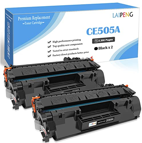 LAIPENG Kompatible 05A CE505A 05X CE505X Tonerkartusche bis zu 2300 Seiten für HP Laserjet P2030 P2035 P2035N P2050 P2055D P2055DN P2055X Drucker ( CE505A Schwarz x 2 )
