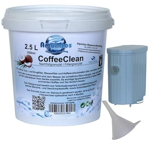 Nachfüllset AquaClean Kalk Wasserfilter passend für Saeco Philips Kaffeevollautomaten mit der Philips CA6903/10 CA6903/22 CA6903/99 - Wasserfilter mit 2.5 Liter Granulat