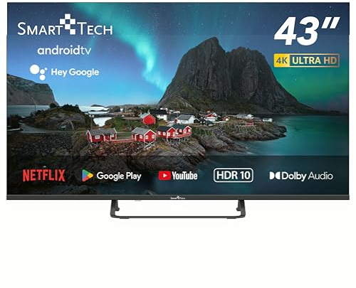 Smart Tech Monitor 43 Zoll 4K UHD, Android TV, Wi-Fi, DVB-T2/C/S2, HbbTV, Netflix, YouTube, Dolby Audio, 2023 [43UA20V3]