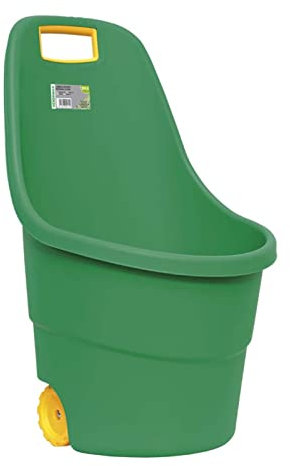 Carriola tonda rotonda in plastica ABS verde giardino multiuso in ABS con ruote e maniglia 50 Lt