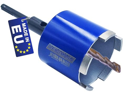 BERGMANN® MADE in EU | Dosensenker Ø 82mm + SDS Plus Adapter | Kernbohrer Dosenfräser Lochsäge für Bohrmaschine Unterputzdosen Steckdosen Beton Mauerwerk Ziegel uvm.
