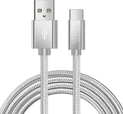 SILCOSTAR USB-C 3.1A Strong Nylon Type C Braided Sync Fast Charger Cable For Samsung Galaxy Tab A 10.5 (2018) SM-T590/T595 / Galaxy Tab S4 10.5 (2018) SM-T830/T835