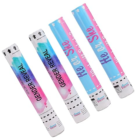 Cannoni in polvere per rivelare il genere, 4 pezzi (blu) biodegradabili, per feste di sesso, celebrazioni di matrimonio, compleanno