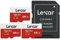 Lexar Micro SD Karte 64GB 3er Pack, Speicherkarte Micro SD mit Adapter, Bis zu 100 MB/s Lesegeschwindigkeit, UHS-I, U3, A1, V30, C10, 4K UHD microsdxc SD Karte für Kamera, Smartphone