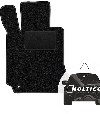 moto-MOLTICO Fahrer Fußmatte Auto Velours Fahrerseite Autoteppiche Schwarz Fahrermatte 1-teilig passend für Mercedes-Benz C-Klasse W204 2007-2014