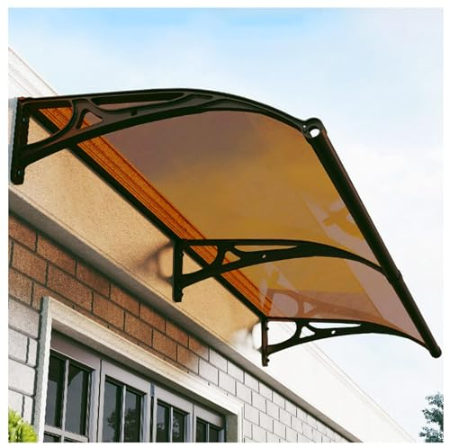 überdachung Haustür, Mit Seitenteil Rinne Aluminium Metallgestell Vordach Glas Haustür überdachung, für Draußen Terrasse,Balkon,Kellertreppe,Hauseingang,32 * 40(80 * 100cm)