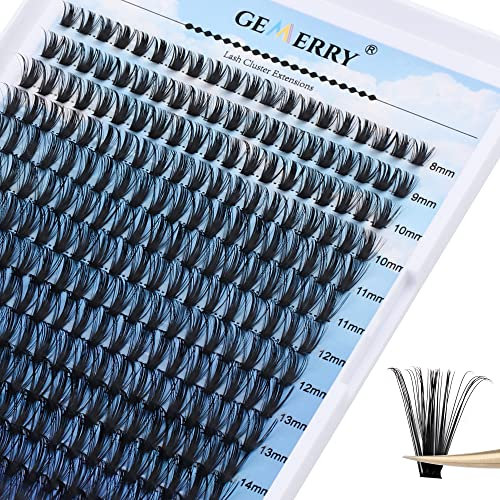 Wimpern Einzeln DIY Cluster Wimpern 0.07 D Curl Individuelle Wimpern Extensions Wimpernverlängerung Volume Wimpernbüschel Wimpern Hause GEMERRY Wimpern (50D-0.07D-8-16mix)