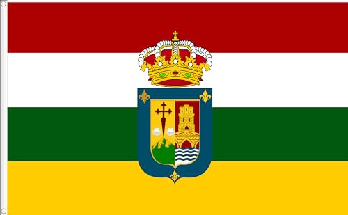 BANDERA DE LA RIOJA CON ESCUDO. (ESPAÑA). CALIDAD RASO PREMIUM. TAMAÑO GRANDE 150X90