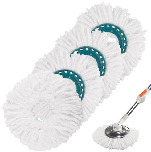 3 Stück Ersatzmoppkopf Mit Leifheit Clean Twist Disc Mop Systèmes, Wischmopp Ersatz Kompatibel, Saugfähiger Microfaser mit hoher Wasser- und Schmutzaufnahme, für alle Bodenarten