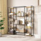 YITAHOME Bookcase, Industrial Book shelf with 13 Shelves Floor Standing Shelving Unit Wooden Shelf and Metal Frame Book Rack, Display Storage Rack for Living Room, Home Office, Oak Color Bookshelf