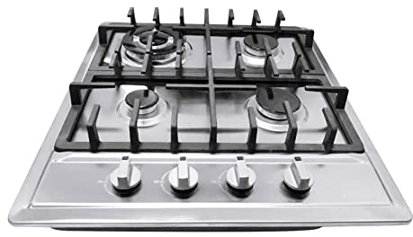 Piano cottura a gas a 4 fuochi, da incasso a gas naturale e propano, fornello a gas Hob a gas, installazione autark GPL, gas naturale, 590 x 510 mm
