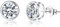 SLUYNZ Sterling Silber 925 Zirkonia Ohrringe Ohrstecker für Damen Mädchen Runde CZ Ohrstecker CZ Ohrringe 5MM / 6MM / 7MM (A-6MM-Silber)
