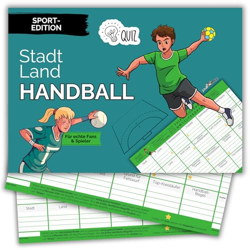 Stadt Land Handball by snaPmee - Geschenk für Spieler, Trainer & Fans - Quiz Spiel Handballverein - 50 Blatt Din-A4