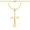 AMAR OPRAVA Gold Damen/Herren Kette mit einem 925/585 Kreuz, original geflochten, Breite 3,8 mm, Goldkette- Halskette Herren Damen Schmuck Königskette 60 cm