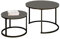 SG Traders Round Nesting Coffee Table Set - Wooden Nest of Tables, Stackable Round Coffee Table for Living Room, Industrial, Stylish Nested Tables - Set of 2 (Grey)