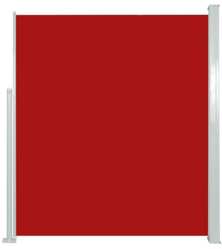 Makastle Canopée Paravent Extérieur Rétractable Store Latéral Auvent Retractable Brise Vue Store Banne pour Terrasse Jardin, 160x300 cm Rouge