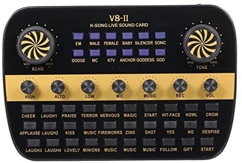 V8 Live Sound Card Intelligent Volume Adjustable Audio Mixer Sound Card for Computer PC Live Sound