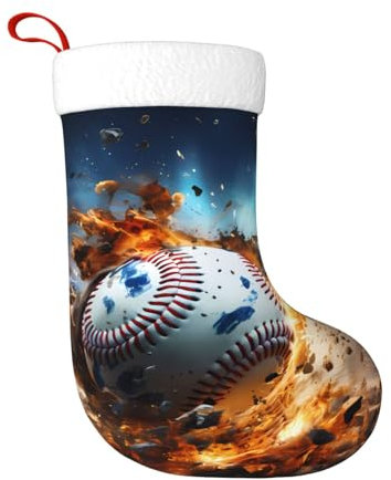 WHJSHOP Weihnachtsschmuck Strumpf – Festtage, Feiertagspartys für Halloween und Weihnachten, heiße Baseball-Drucke
