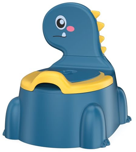 Potty Training Toddler Toilet Seat, Toilet Potties Training for Children Infant Baby Potty Chair with Splash Guard, Lid, Comfortable Backrest Portable Travel Pottys for Ages 1-6 Boys and Girls, Blue