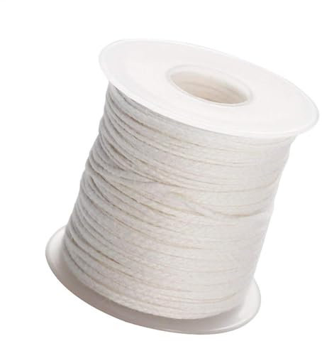 Stoppini per candele - Rotolo di stoppini per candele in cotone | Bobina di per candela intrecciata, rotolo di per candela da 200 piedi, stoppini per candele in cotone Stoppini intre