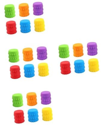 DECHOUS 72pcs Beer Bottle Stoppers for Boys and Girls Unique Design Bottle Plugs Smooth Round Edges