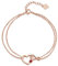 immobird Bracelet infini en Or Rose Bracelet avec Cœur en Rubis et Zircon Argent Sterling 925 Réglable Bijou Femme (Rubis)