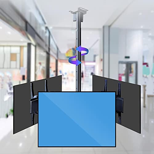 Schwebender TV-Ständer, Multifunktions-TV-Wandhalterung, dreiseitige Decken-TV-Halterung, 32-75-Zoll-Flachbildfernseher bis 150 kg, Montage auf Flachdächern oder schrägen Decken, TV-Halterung mit Meh