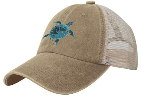 Style Unisex Baseball Cap Vintage Look Verstellbar 6-Panel Cappy Graffiti-Schildkröten In Washed Optik Mit Gebogenem Schirm Baumwolle Retro Cap Damen Und Herren