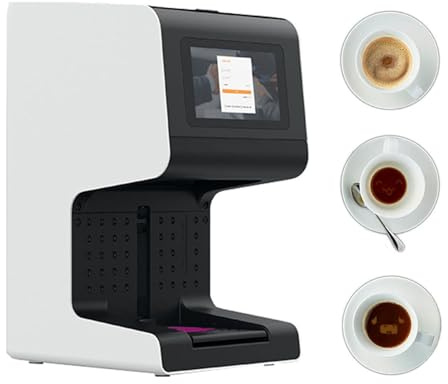 Aredwhiterui Kaffee-Kunst-Druckmaschine Mit 7 Touchscreen | Essbarer Druck In 10s | 45ML Lebensmittelechte Tinte | 7.5cm Druckbereich | Druck Auf Lattes, Kuchen, Bierschaum (Kommerziell & Haushalt)