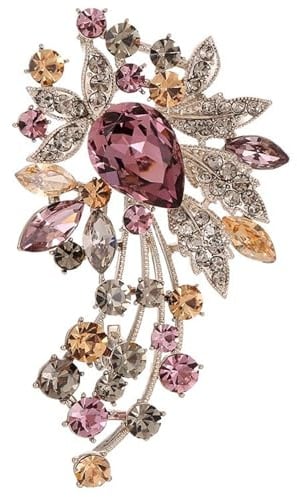 Qiwenr Broche de Señoras, Broche de Cristal, Broche de Diamantes de Imitación, Para Fiestas, Bufanda Decorada, Decoración de Vestido, Suéter, Abrigo, Ropa de Moda de Ropa