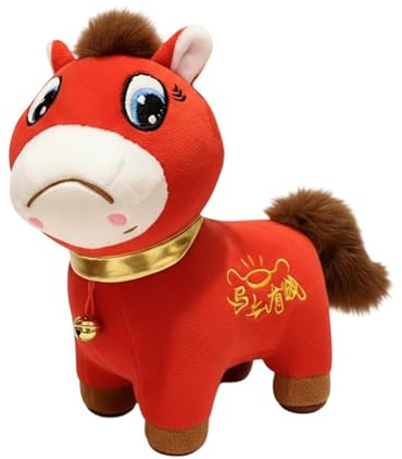 Pferd Kuscheltier Kuscheltier, Chinesisches Neujahr 2026 Pferd, Gewichtstiere Kinder Lustige Trauriges Pferde, Ornament für Zuhause Glücks Maskottchen Geschenke für Zuhause und Büro Dekoration,20cm