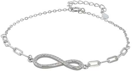 Akzent Armband Damen - Premium Armband Damen in Schwarz aus 925/- Silber, rhodiniert, 100% Wasserfest & Hautverträglich