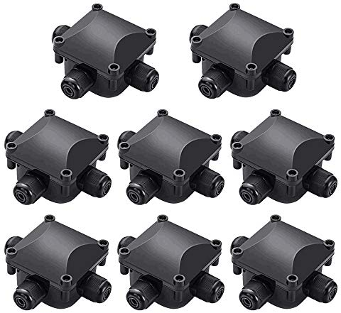 Abzweigdose Wasserdichte IP68 3-Wege Kabelverbinder Verteilerdose Erdkabel Elektrischer Außenverteilerdose Outdoor Externe Kabelmuffe 8 Stücke