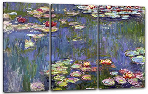 Printed Paintings Leinwand 3-teilig(120x80cm): Claude Monet - Seerosen