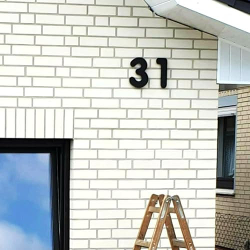 Numero civico satinato acrilico nero RAL: 9005 – Numero porta – Numero postale – Vetro acrilico