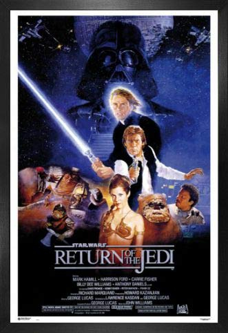 1art1 Star Wars Poster Plakat | Bild und MDF-Rahmen - Episode VI, Die Rückkehr Der Jedi-Ritter, Filmplakat (91 x 61cm)