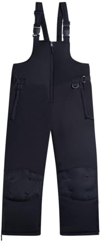 Cherokee Kids' Snow Bib - Boys and Girls Insulated Ski Pants Overalls (4-18), Size 16-18, Black