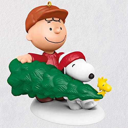 Hallmark Adorno de Navidad de recuerdo 2020, The Peanuts Gang Charlie Brown, Snoopy y Woodstock El árbol perfecto (1999QXI2791)